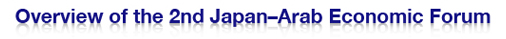 Overview of the 2nd Japan-Arab Economic Forum